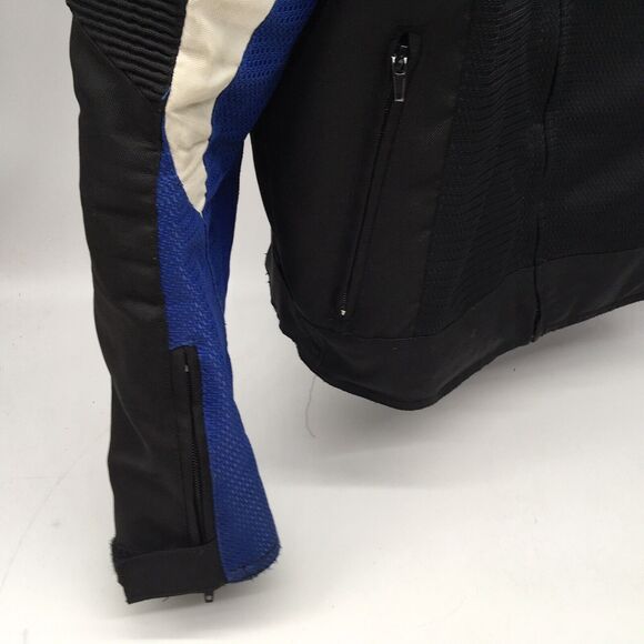 Bilt BLM 1 Motorcycle Jacket Siz M  Black White Blue  Mesh Padded Motocross Dirt - Picture 4 of 9